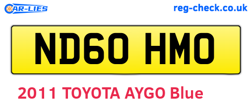ND60HMO are the vehicle registration plates.