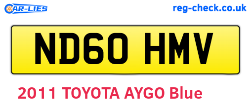 ND60HMV are the vehicle registration plates.
