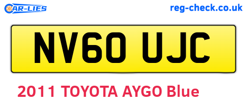 NV60UJC are the vehicle registration plates.