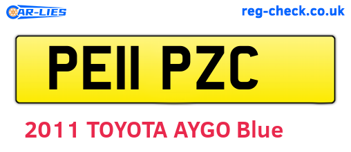 PE11PZC are the vehicle registration plates.