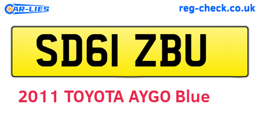 SD61ZBU are the vehicle registration plates.