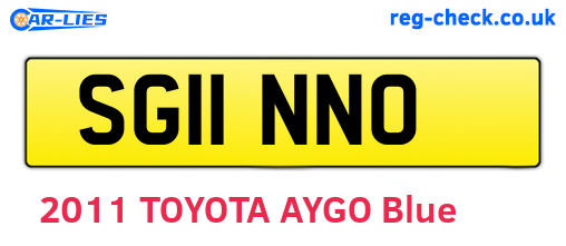 SG11NNO are the vehicle registration plates.