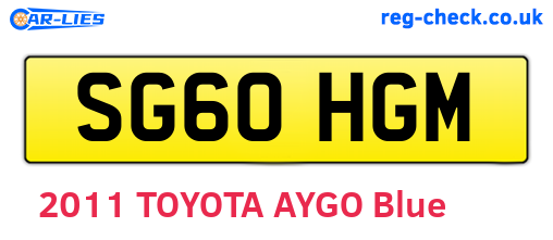 SG60HGM are the vehicle registration plates.