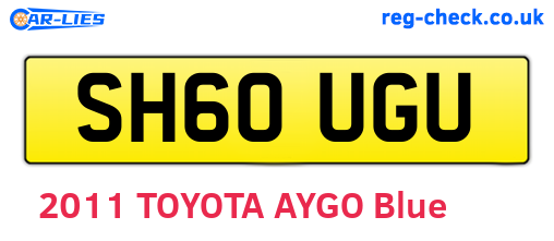 SH60UGU are the vehicle registration plates.