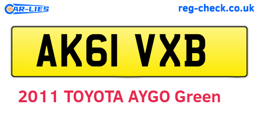 AK61VXB are the vehicle registration plates.