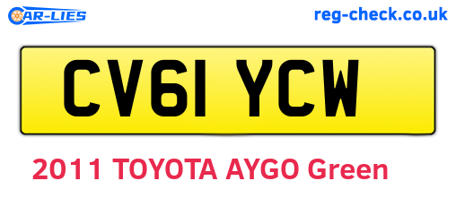 CV61YCW are the vehicle registration plates.