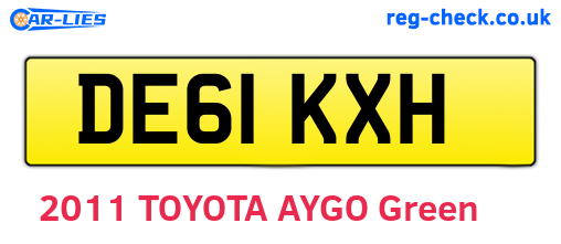 DE61KXH are the vehicle registration plates.