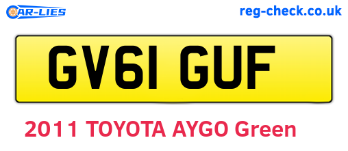 GV61GUF are the vehicle registration plates.