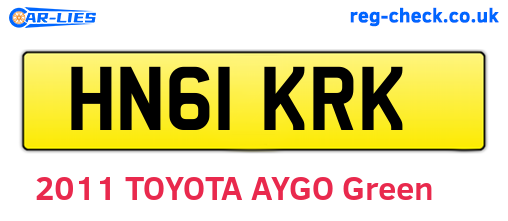 HN61KRK are the vehicle registration plates.