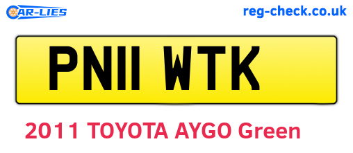 PN11WTK are the vehicle registration plates.
