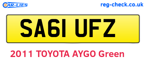 SA61UFZ are the vehicle registration plates.