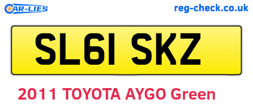 SL61SKZ are the vehicle registration plates.