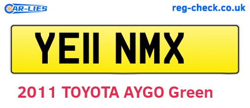 YE11NMX are the vehicle registration plates.
