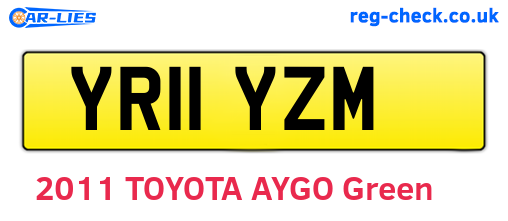 YR11YZM are the vehicle registration plates.