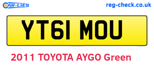 YT61MOU are the vehicle registration plates.