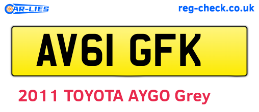 AV61GFK are the vehicle registration plates.
