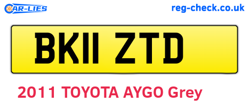 BK11ZTD are the vehicle registration plates.