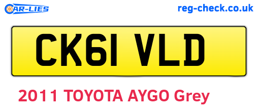 CK61VLD are the vehicle registration plates.