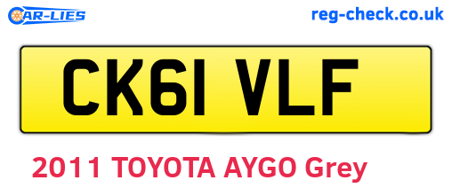 CK61VLF are the vehicle registration plates.
