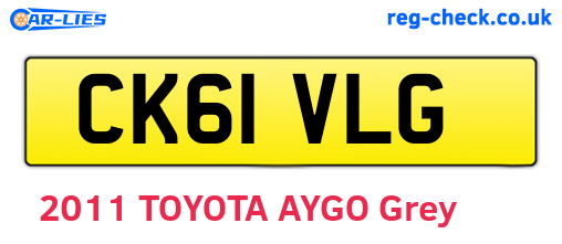 CK61VLG are the vehicle registration plates.