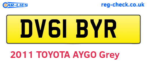DV61BYR are the vehicle registration plates.