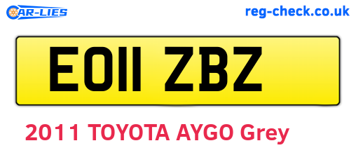 EO11ZBZ are the vehicle registration plates.