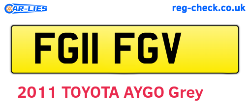 FG11FGV are the vehicle registration plates.