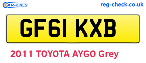 GF61KXB are the vehicle registration plates.