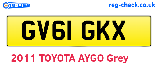GV61GKX are the vehicle registration plates.