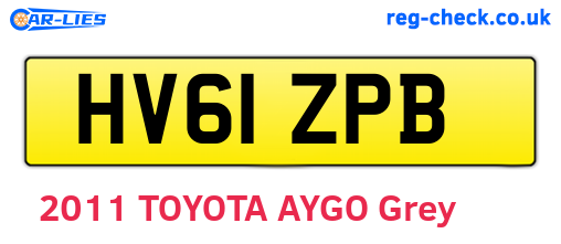 HV61ZPB are the vehicle registration plates.