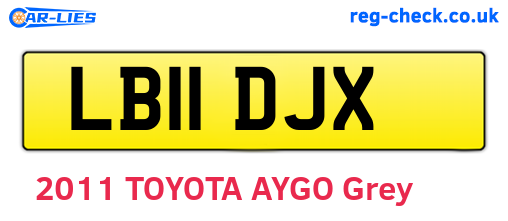 LB11DJX are the vehicle registration plates.