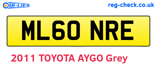 ML60NRE are the vehicle registration plates.
