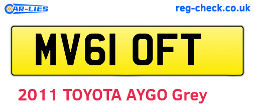 MV61OFT are the vehicle registration plates.