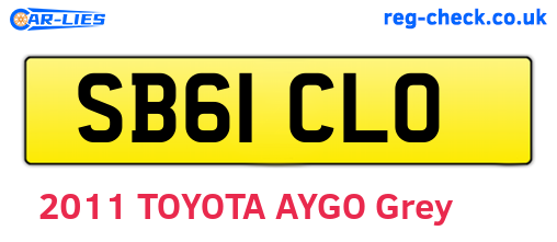 SB61CLO are the vehicle registration plates.