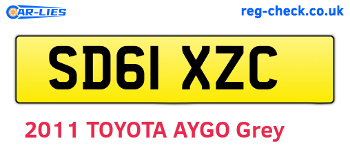 SD61XZC are the vehicle registration plates.