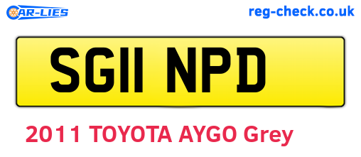 SG11NPD are the vehicle registration plates.
