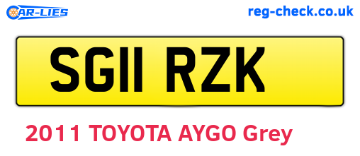 SG11RZK are the vehicle registration plates.