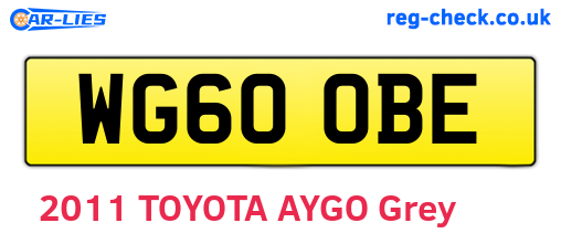 WG60OBE are the vehicle registration plates.