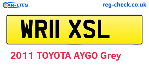 WR11XSL are the vehicle registration plates.