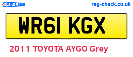 WR61KGX are the vehicle registration plates.