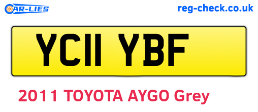YC11YBF are the vehicle registration plates.