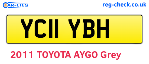 YC11YBH are the vehicle registration plates.