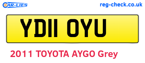 YD11OYU are the vehicle registration plates.