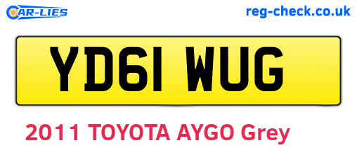 YD61WUG are the vehicle registration plates.