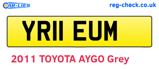YR11EUM are the vehicle registration plates.