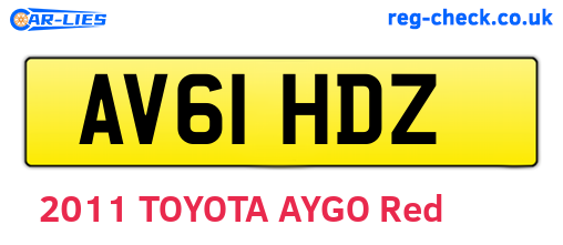 AV61HDZ are the vehicle registration plates.