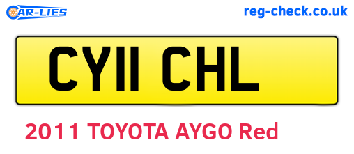 CY11CHL are the vehicle registration plates.