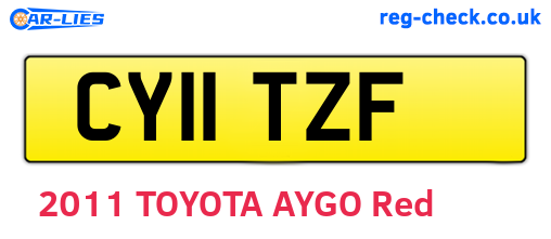 CY11TZF are the vehicle registration plates.