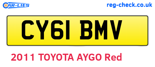 CY61BMV are the vehicle registration plates.