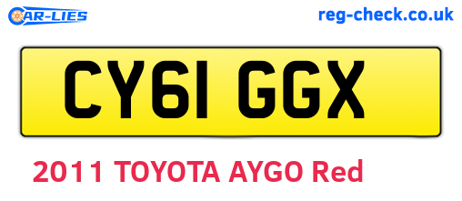 CY61GGX are the vehicle registration plates.